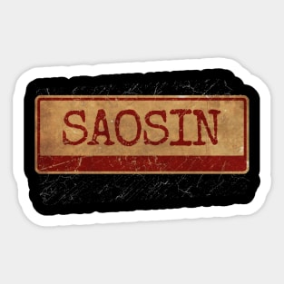 Saosin text Aliska text red gold retro Sticker